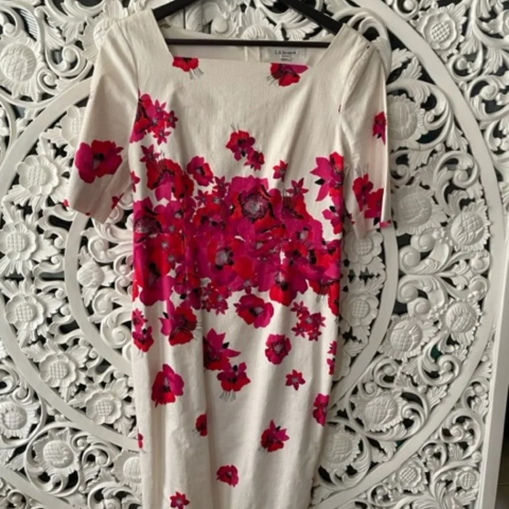 L.K. Bennett Lasa Poppy Print Dress Red - Picture 1 of 5